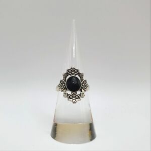 Ornate Black and Silver Filigree Ring